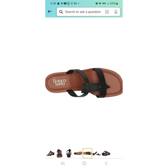 Franco Sarto Ezra Black Leather Strap Block-Heel Sandals Women’s Size 5 NWT - Picture 4 of 5